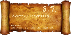 Beretzky Titanilla névjegykártya